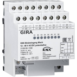 212800 Gira KNX Binäreingang 8fach 12-48 V AC/DC/potentialfrei 4TE Produktbild