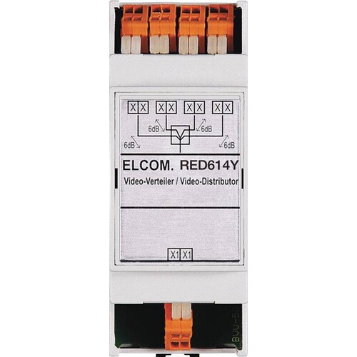 RED614Y Elcom ELCOM Video Verteiler 4fach REG 2D-Video Produktbild Front View L