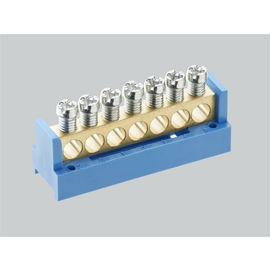 01143 Wöhner Nullleiterklemmblock blau 7x10mm² für Flachschienen 12x2 Produktbild