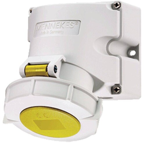 9104 Mennekes MENNEKES CEE Wandsteckdose TwinContact 16A 3p 110V 4h IP67 Produktbild Front View L