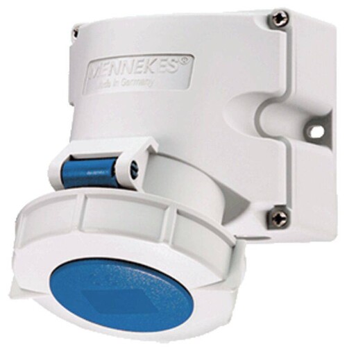 9105 Mennekes MENNEKES CEE Wandsteckdose TwinCONTACT 16A 3p 230V 6h IP67 Produktbild Front View L