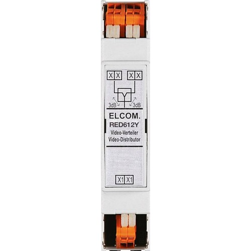 RED612Y Elcom ELCOM Video Verteiler 2fach REG 2D Video lichtgrau Produktbild Front View L