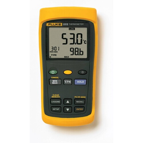 3821096 Fluke FLUKE 53 2 B 50HZ,SINGLE INPUT THERMOMETER W/USB RECORDING (INTL Produktbild