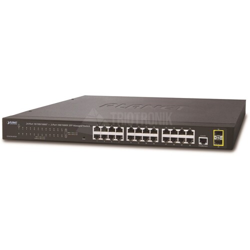 GS-4210-24T2S Planet Gb Ethernet Switch 24x10/100/1000Base-T, 2xSFP, L2 managed Produktbild Front View L