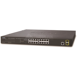 GS-4210-16T2S Planet Gb Ethernet Switch 16x10/100/1000Base-T + 2x SFP Produktbild front M