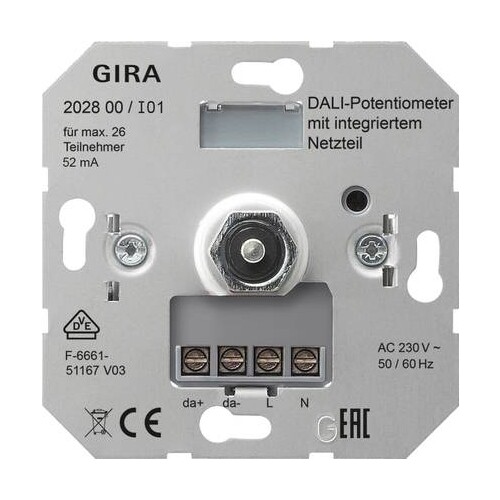 202800 GIRA DALIPotentiometer mit integriertem Netzteil Steuergerät