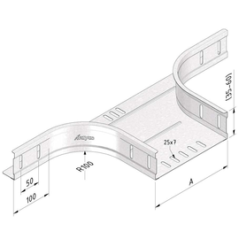 10082 Trayco CT60-BR-100-PG Kabelrinne Abzweigstück 100 Produktbild