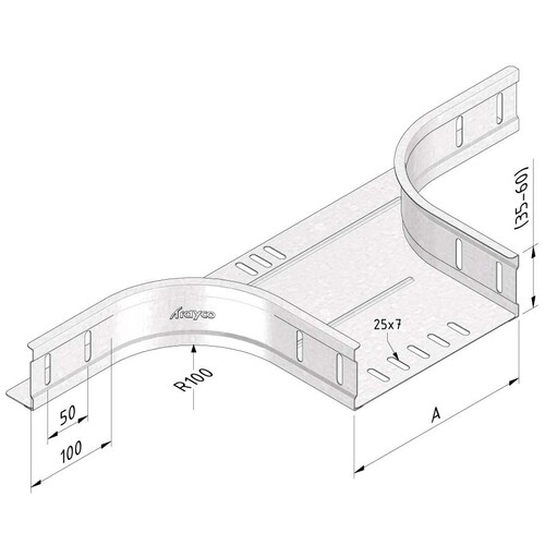 10082 Trayco CT60-BR-100-PG Kabelrinne Abzweigstück 100mm Produktbild