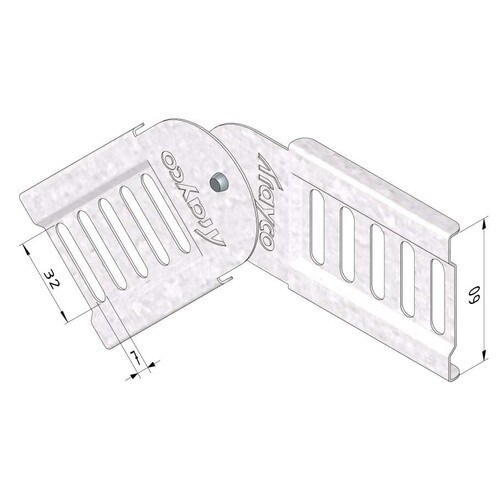 10186 Trayco CT60-VH-PG Kabelrinne Gelenkverbinder Produktbild