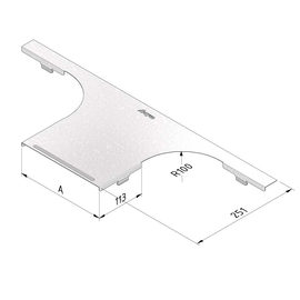 12369 Trayco CT-CBR-100-PG Kabelrinne Deckel für Abzweigstück 100mm Produktbild