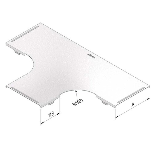 10112 Trayco CT-CT-100-PG Kabelrinne Deckel für T-Stück 100mm Produktbild