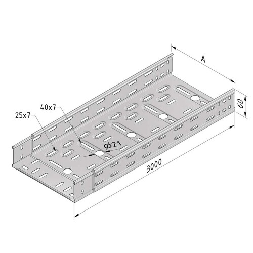 13827 Trayco CTLI60-200-3PG Kabelrinne leicht 200 klipsbar Produktbild