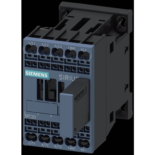 3RT2015-2QB41 Siemens Koppelschütz, AC- 3e, 7 A/3 kW/400V, 3-polig, DC 24V, 1S, Produktbild