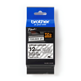 TZeS131 Brother Pro-Tape Schriftband 12mm 8m Band schwarz auf transparent Produktbild