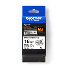 TZeS241 Brother Pro-Tape Schriftband 18mm 8m Band schwarz auf weiß Produktbild