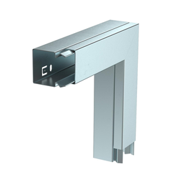 6247490 Obo LKM F40040FS Flachwinkel mit Oberteil 40x40mm Stahl bandverzinkt Produktbild front M