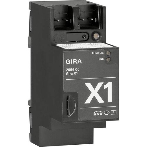 209600 Gira X1 KNX Visualisierungsserver für mobile Endgeräte (iOS / Android) 2TE Produktbild Front View L