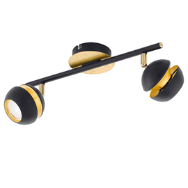 95483 Eglo LED LS/2 GU10 SCHWARZ/GOLD NOCITO Produktbild