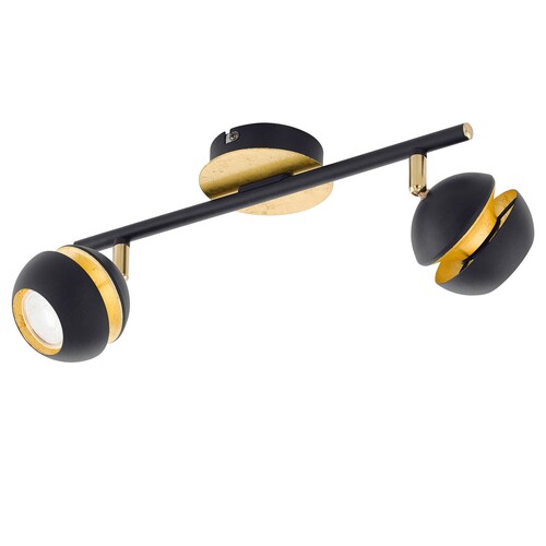 95483 Eglo LED LS/2 GU10 SCHWARZ/GOLD NOCITO Produktbild Front View L