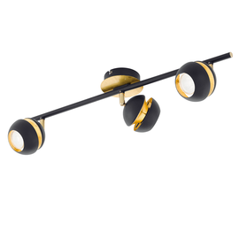 95484 Eglo LED LS/3 GU10 SCHWARZ/GOLD NOCITO Produktbild