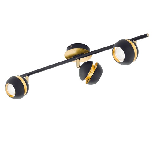 95484 Eglo LED LS/3 GU10 SCHWARZ/GOLD NOCITO Produktbild Front View L