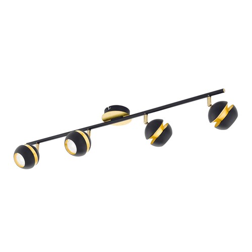 95485 Eglo LED LS/4 GU10 SCHWARZ/GOLD NOCITO Produktbild Front View L