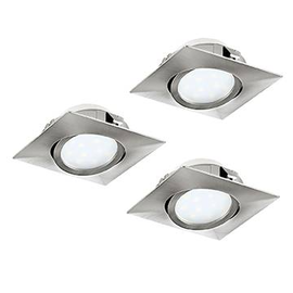 95846 Eglo SET 3XLED EINBAUSPOT 84X84 NICKEL-M. Produktbild