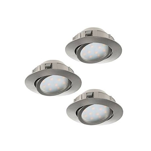 95853 Eglo 3XLED EINBAUSPOT Ø84 NICKEL-M. Produktbild Front View L