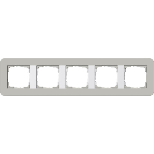 0215412 Gira Abdeckrahmen 5f Gira E3 Grau/Reinweiß Produktbild
