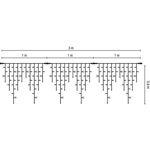 59094 Scharnberger+H. LED Ice Lite Flash 174 3x0,9m 230V 10,5W outdoor Kabel:wei Produktbild Front View L