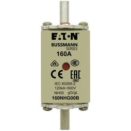 160NHG00B Eaton NH FUSE 160A 500V GL/GG SIZE 00 DUAL IN Produktbild