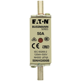 50NHG000B Eaton NH FUSE 50A 500V GL/GG SIZE 000 DUAL IN Produktbild