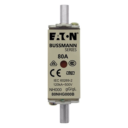 80NHG000B Eaton NH FUSE 80A 500V GL/GG SIZE 000 DUAL IN Produktbild