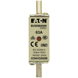 63NHG000B Eaton NH FUSE 63A 500V GL/GG SIZE 000 DUAL IN Produktbild