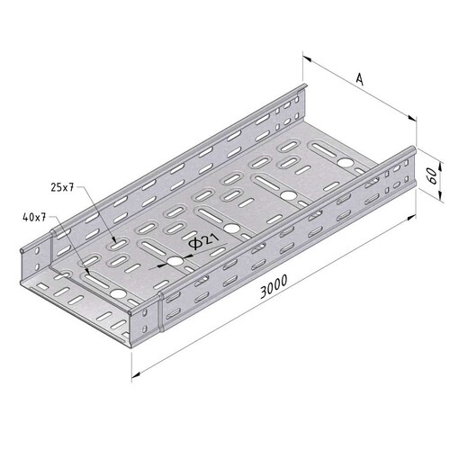 13331 Trayco CTI60-500-10-3PG Kabelrinne 60x500 Produktbild