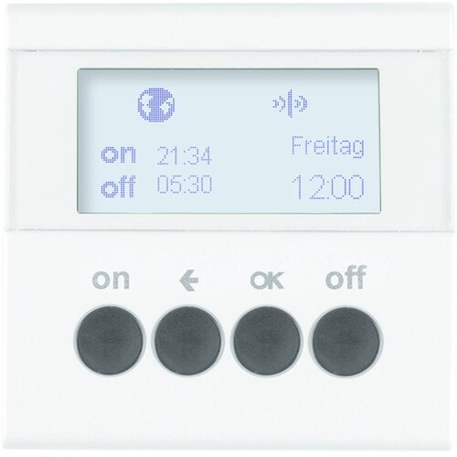 85745288 Berker BERKER KNX Funk S.1/B.x Zeitschaltuhr quicklink, polarweiß matt Produktbild Front View L