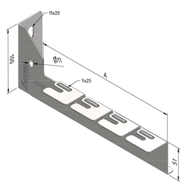 14312 Trayco LBCL100 200 SS L Bügel klipsbar Edelstahl Produktbild