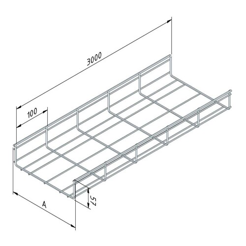 10361 Trayco MT60-400-3EG Gitterrinne 400mm Produktbild