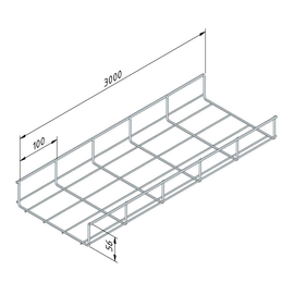 14158 Trayco MTL60-200-3EG Gitterrinne leicht 200mm Produktbild