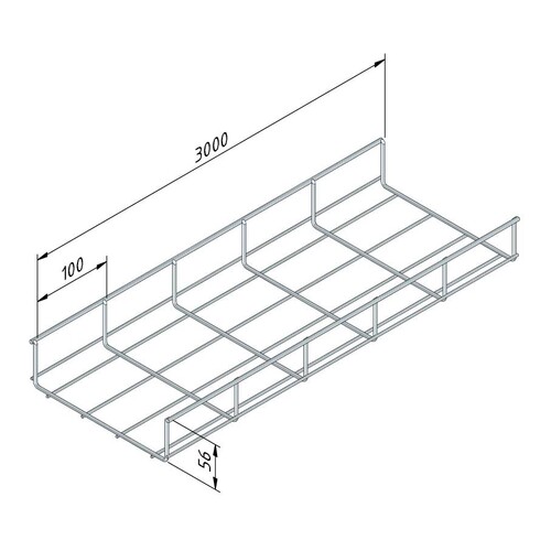 14163 Trayco MTL60-300-3EG Gitterrinne leicht 300mm Produktbild