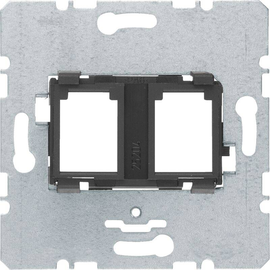 454202 Berker BERKER Tragring 2fach mit schwarzer für Modular Jacks Modul-Einsä Produktbild