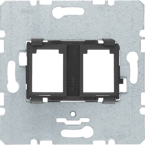 454202 Berker BERKER Tragring 2fach mit schwarzer für Modular Jacks Modul-Einsä Produktbild