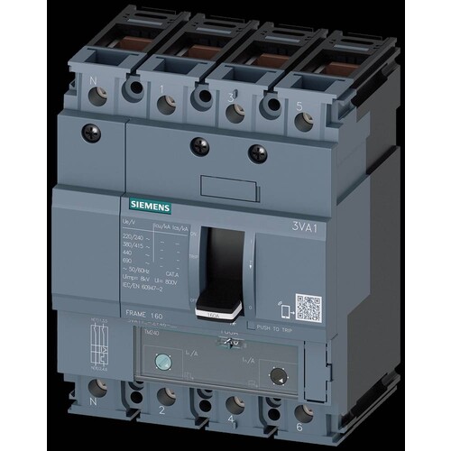 3VA1180-4EF46-0AA0 Siemens Leistungsschalter 3VA1 IEC Frame 160 Sc Produktbild