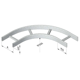 10002 Trayco CL60 B90 300 DG Kabelleiter Bogen Cable Ladder Bend Produktbild front M