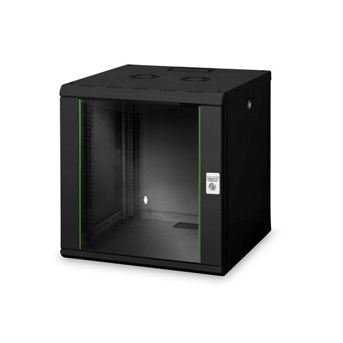 DN-19-12U-6/6-SW Digitus 19 Schrank Wandmontage 12HE hxbxt=643x600x600mm SW Produktbild Front View L