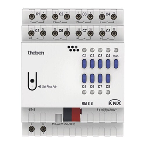 4940220 Theben THEBEN KNX Schaltaktor 8fach RM8 S REG Produktbild