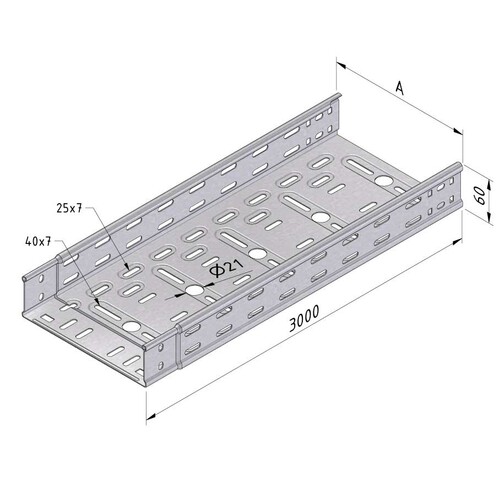 10141 Trayco CTI60-300-10-3PG Kabelrinne klipsbar Schwer 300mm Produktbild
