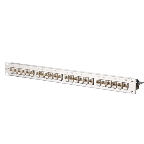 130B11P1-E Metz Connect C6Amodul 24Port 180°M 1HE Edelstahl bestückt Produktbild