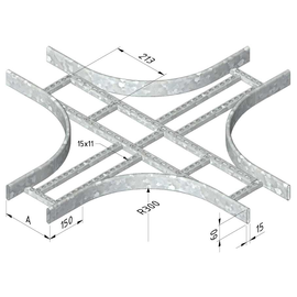 10059 Trayco CL60 X 200 DG Kabelleiter X Stück   Cable Ladder X-piece Produktbild