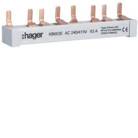 KB663E Hager Phasenschiene Stift 3P+N 10mm² 8M Produktbild